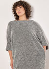 Curve Boucle Cocoon Mini Dress, Black, large