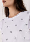 Bow Print T-Shirt, Black, large