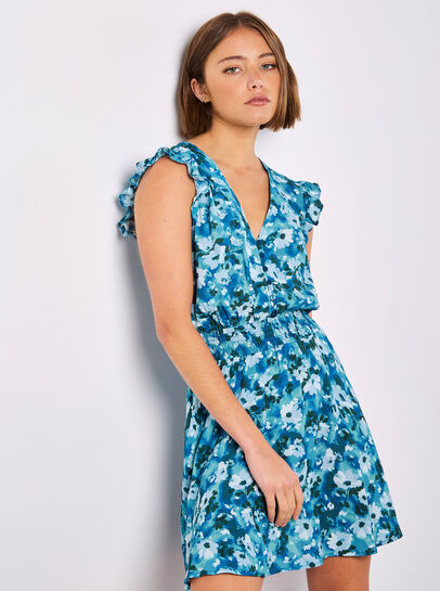 Floral Chiffon Mini Dress
