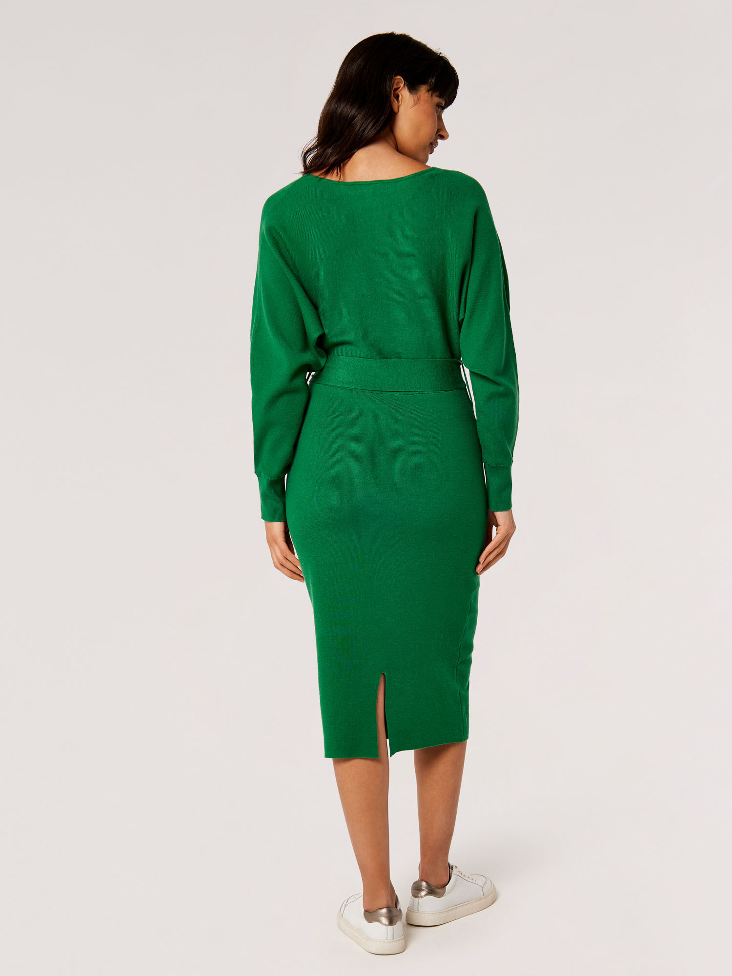 Knit wrap midi dress new arrivals