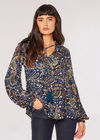 Paisley Boho Blouse, Navy, large