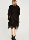 Mesh Skirt Jumper Dress, Black, large
