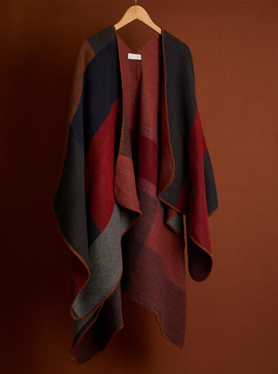 Colour Block Blanket Cape