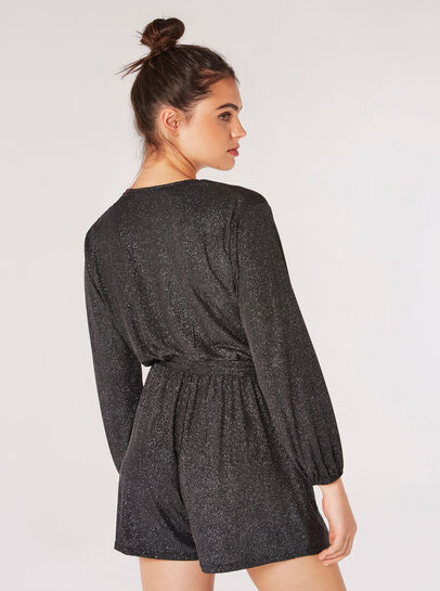 Metallic Shimmer Wrap Playsuit 