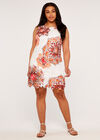 Curve Mandala Placement Lace Shift Dress, Orange, large