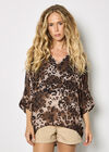 Leopard Kaftan Top, Stone, large