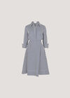 Cotton Stripe Shirt Mini Dress, Navy, large