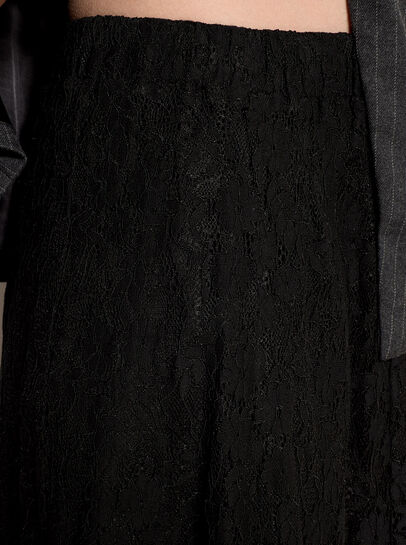 Floral Lace Tiered Midi Skirt
