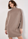Ribbed Cocoon Mini Dress, Grey, large