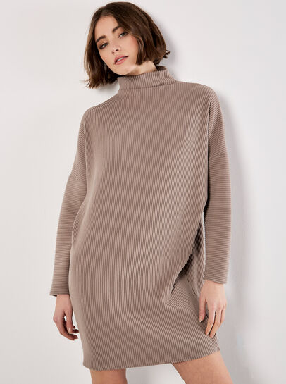 Ribbed Cocoon Mini Dress