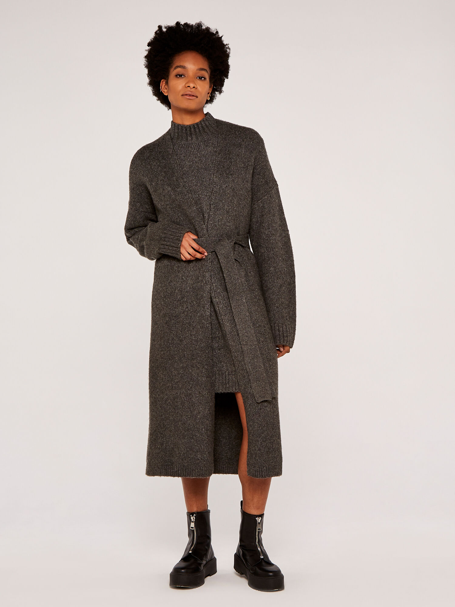 Knitted Long Cardigan Apricot Clothing