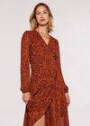 Floral Wrap Maxi Dress, Rust, large