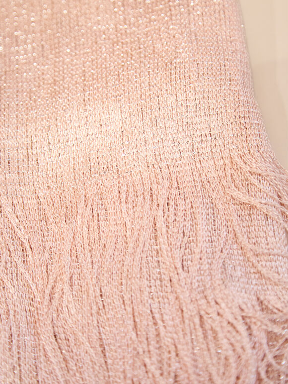 Lightweight Metallic Summer Pashmina, Pink, large