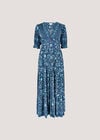 Sarasa Floral Maxi Dress, Navy, large