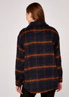 Pocket Plaid Shacket, Navy, large