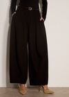 Oversized Wide-Leg Barrel Trousers, Black, large