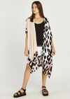 Colour Block Cow Print Cover Up, Brown, large