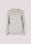 Diamond Pointelle Jumper, Grey, large