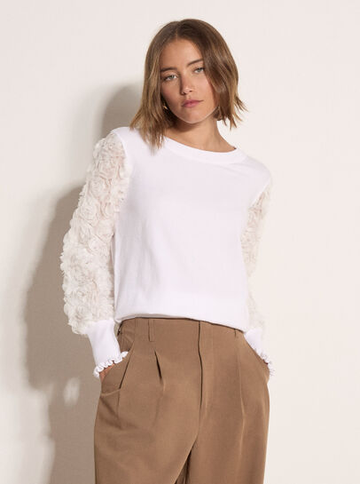 Rose Sleeve Knitted Jumper