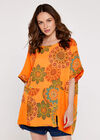 Mandala Panel Oversized Top, Orange, large