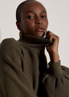 Ribbed Knit Batwing Cape Jumper, Khaki, large