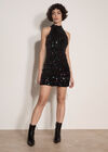 Velvet Sequin Mini Dress, Assorted, large