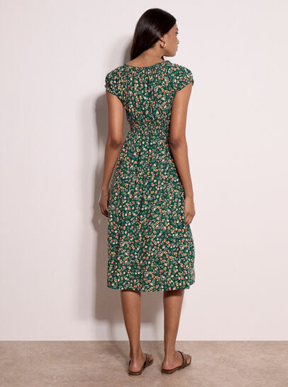 Garden Floral Milkmaid Midi Dress