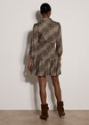 Blurred Spot Shirt Mini Dress, Mocha, large