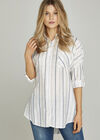 Vertical Stripe Shimmer Shirt, Blue, large