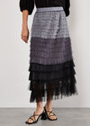 Ombre Tulle Midaxi Skirt, Grey, large