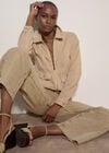 Herringbone Cotton Bomber Jacket , Stone, large