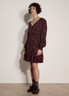 Vintage Floral Crepe Mini Dress, Burgundy, large