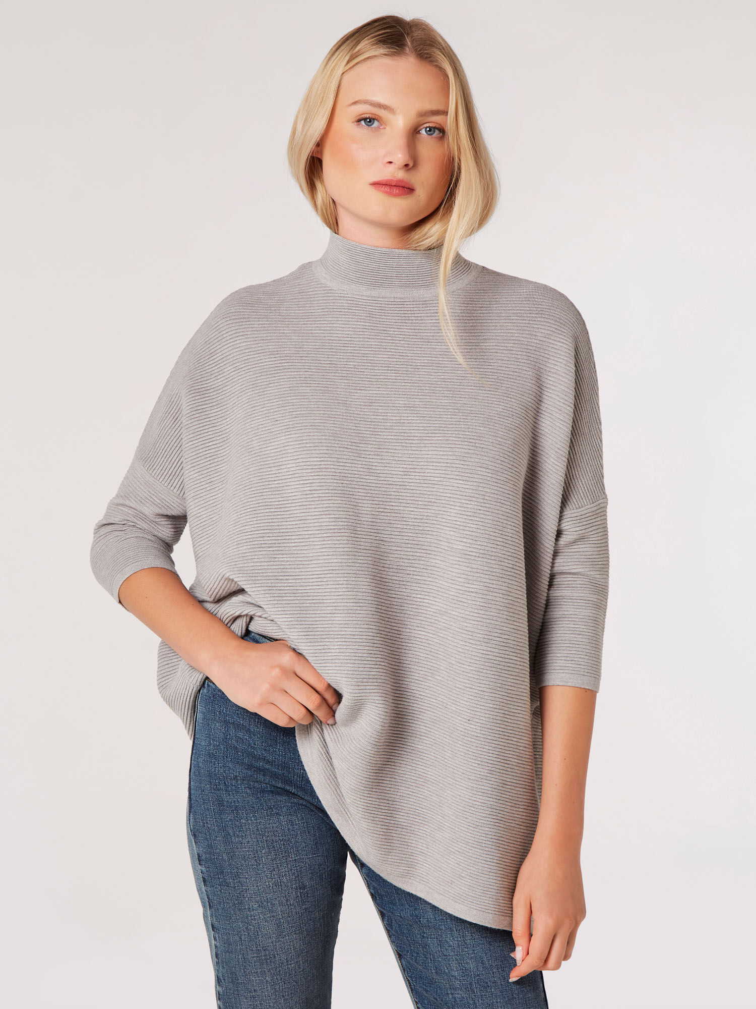 Ribbed Oversized Jumper Apricot Clothing