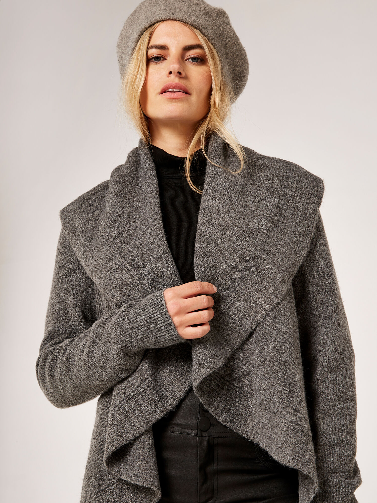 Waterfall Cardigan Apricot Clothing