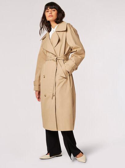 Longline Belted Trench Coat