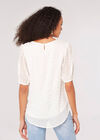 Foil Spot Pintuck Blouse, White, large