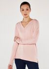 Soft Vneck Top, Pink, large
