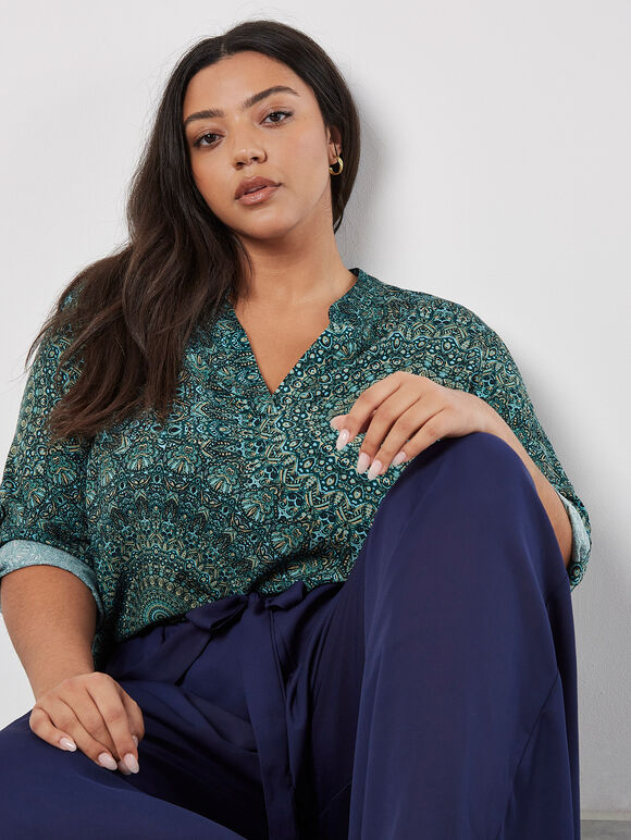 Moroccan Mandala Top, Green, large
