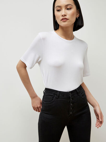Button Detail Skinny Jeans