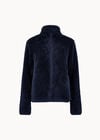 Fleece Cardigan, Navy, large
