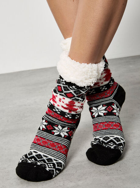 Fleece Lined Fair Isle Socks
