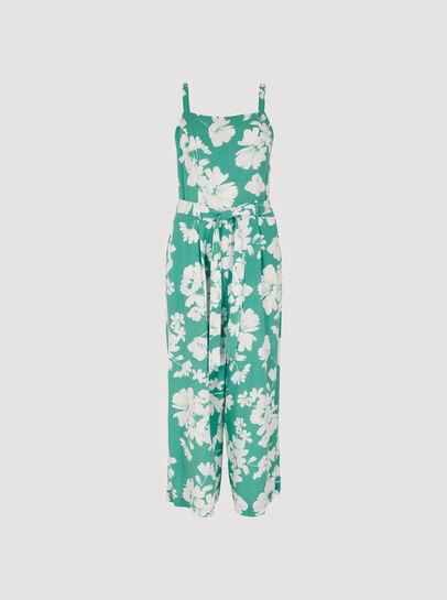 Floral Silhouette Wide-Leg Jumpsuit
