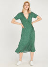 Daisy Dot Wrap Dress, Green, large
