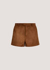 Suede Lined Micro Shorts, Brown, large
