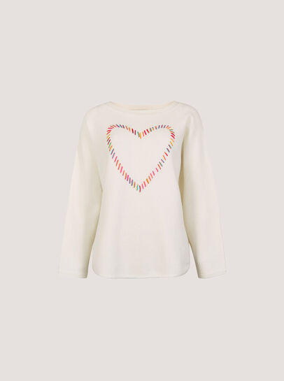 Colourful Stitched Heart Jumper