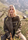 Collared Quilted Jacket, Khaki, large