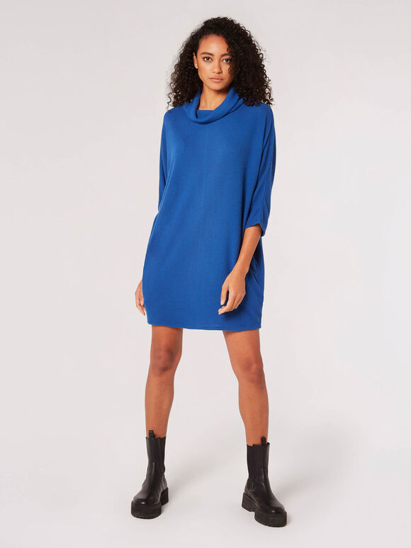 Soft Touch Cocoon Mini Dress, Blue, large