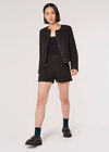 Metallic Sparkle Tailored Tweed Jacket, Black, large