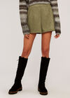 Suede Shorts, Khaki, large