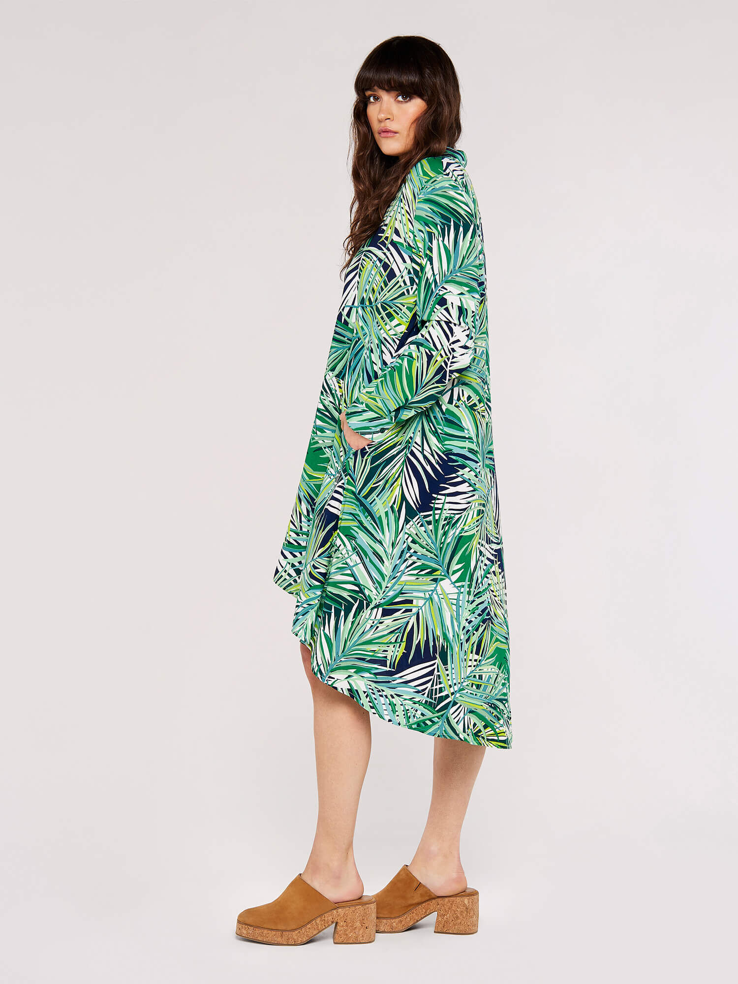 Apricot tropical palm dress sales